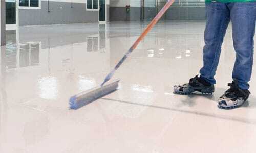 man maintains floor